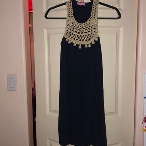 Lily Pulitzer XXS Navy Dress with Crochet Detail